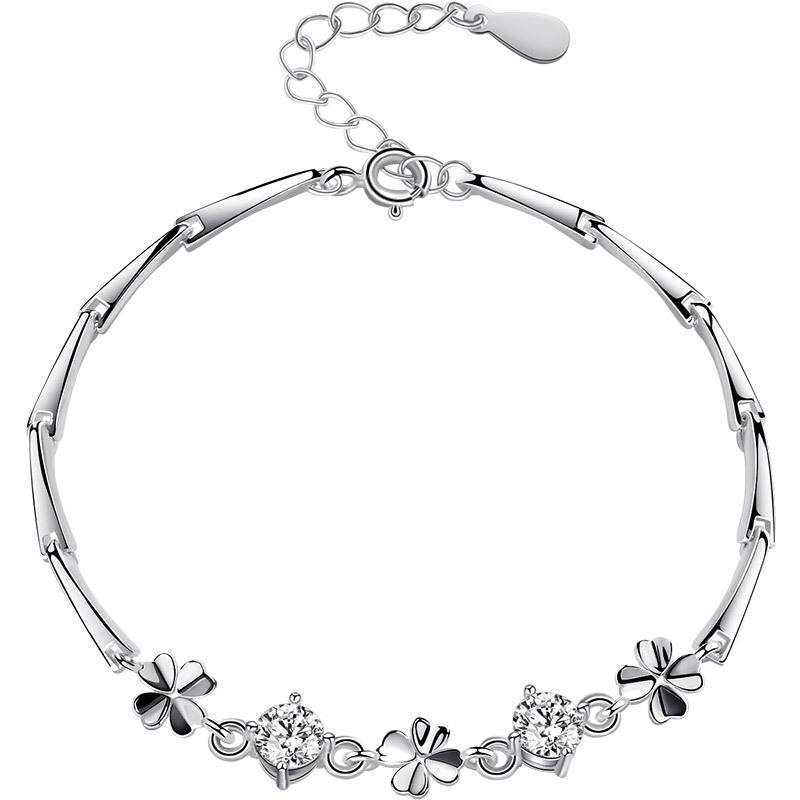 

Оригинальный браслет «Четырехлистный клевер» без бриллиантов, корейская версия простого нишевого дизайна, свежий и легкий браслет класса люкс