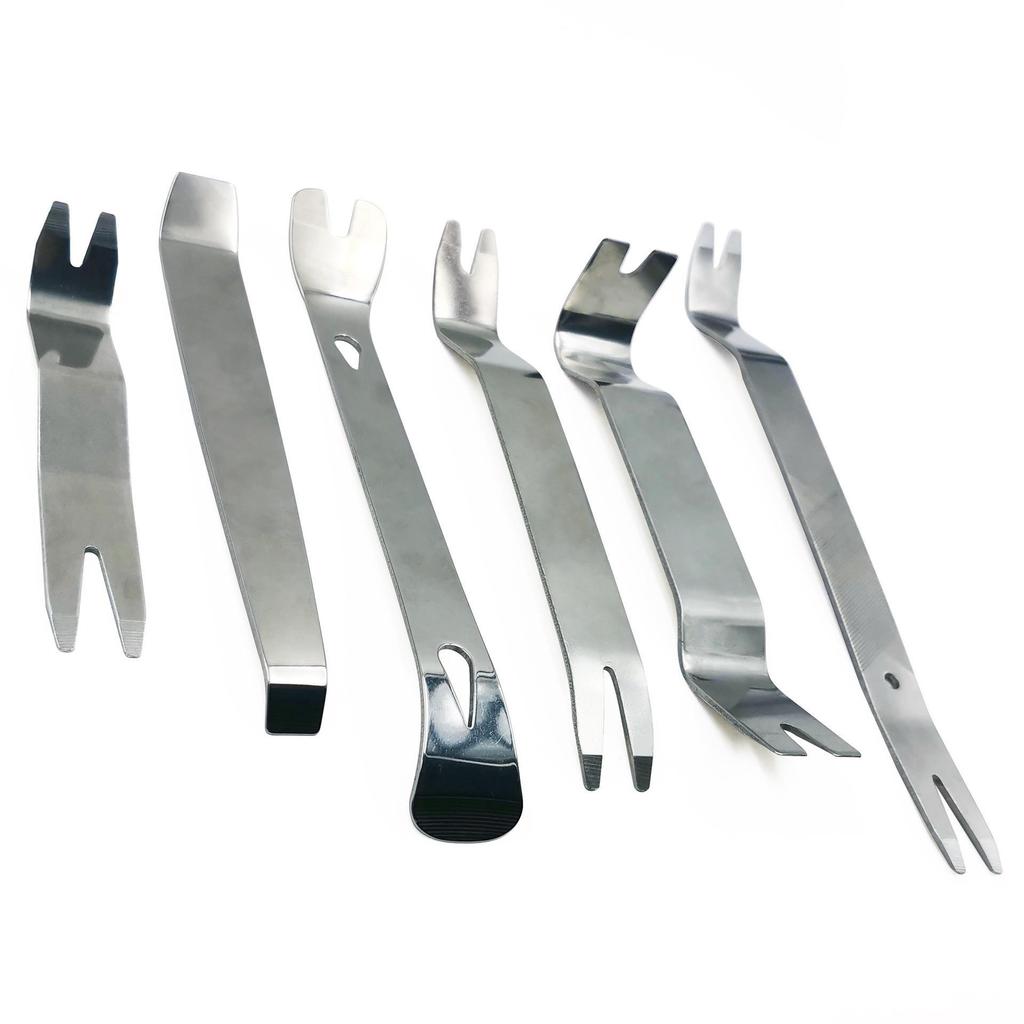 Set of 6 Stainless Steel Car Audio Pry Tools for Interior Door Panel and Sound Insulation Removal