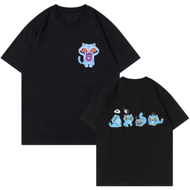 Hot Sale Saja Boys Kpop Demon Hunters Funny Tiger Graphic Print T-shirt Women Men Summer New Tee Cotton Comfortable Short Sleeve Casual Oversized Top