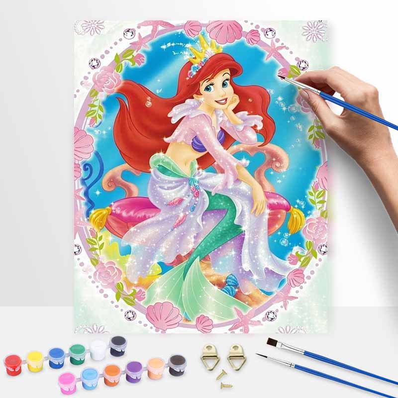 Disney Oil Painting Painting Art Ariel Hobby Cultivating Gifts Home DecorationSparkling Mermaid Dream