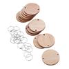 50Pcs Wood Slices with Metal Rings for DIY Wooden Calendar Kit Birthday Anniversary Tracker Wall Hanging Decor for Home Office
