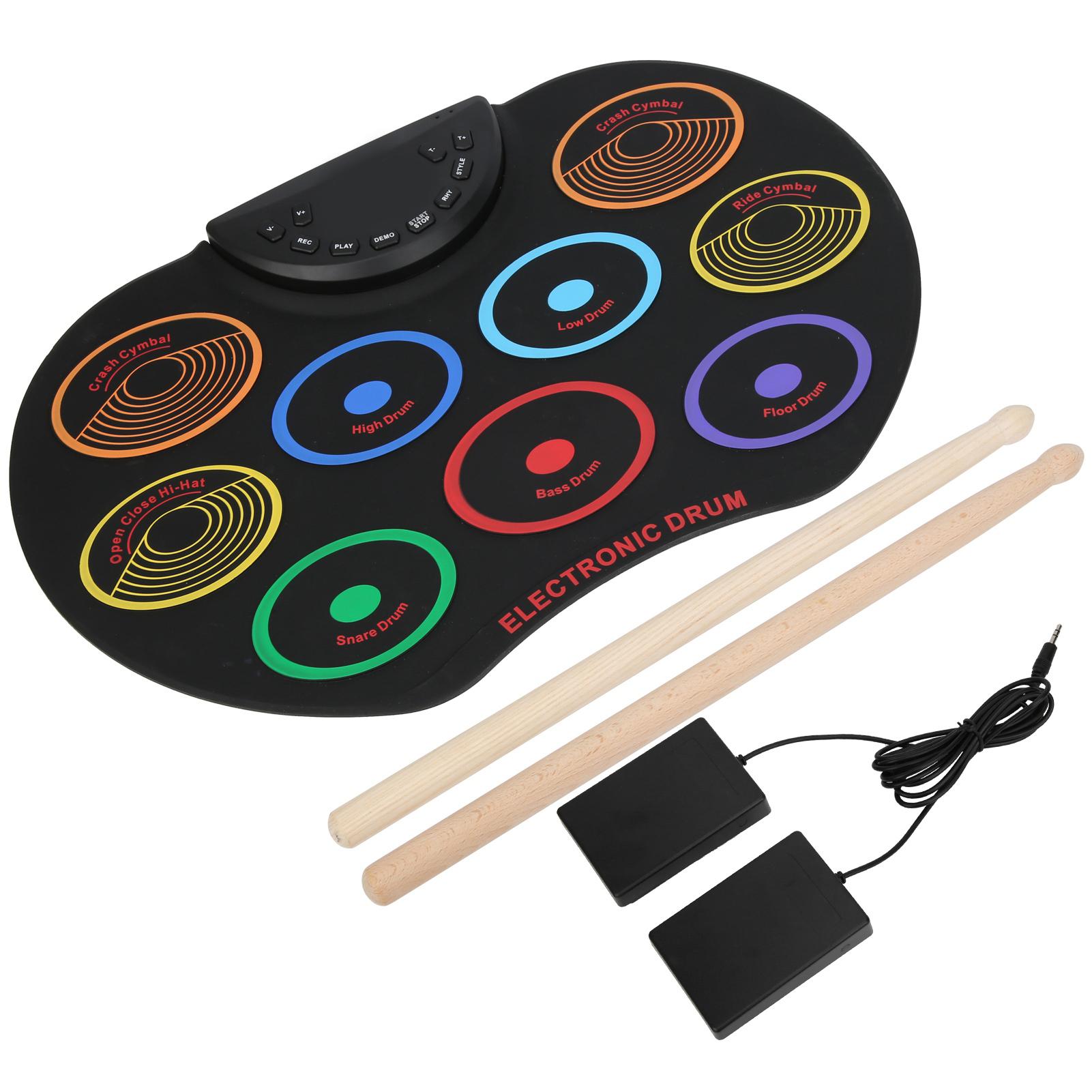 

Электронный барабанный пэд, портативный цветной, скрученный вручную, взрослый, начинающий ударный инструмент