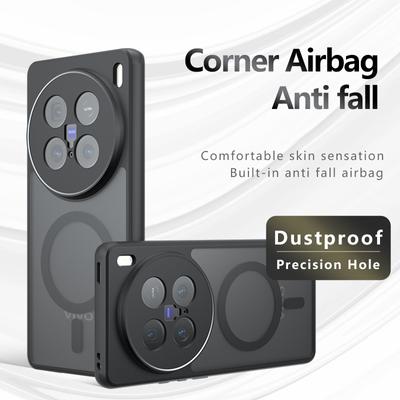 Für vivo X200 X100 X100s Pro mini Ultra Matte Anti-Fingerabdruck Stoßfestes TPU Magnetgehäuse Anti-Tropfen Nicht vergilbende Rückgehäuseschale