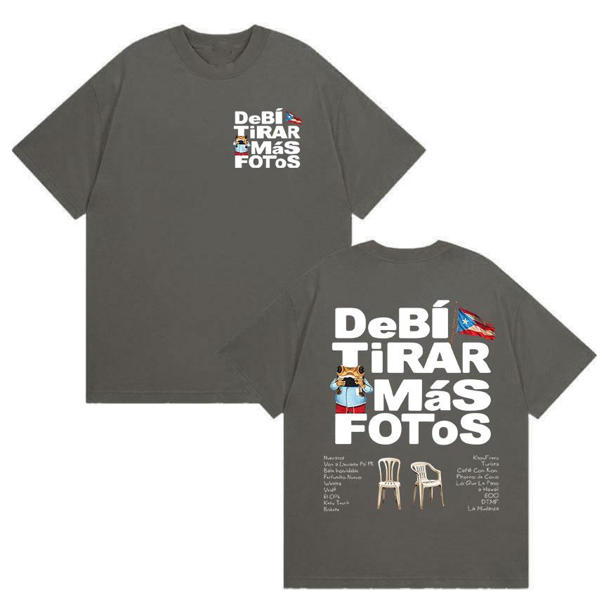 Funny Debi Tirar Mas Fotos DTMF Print T Shirt 2026 Bad Bunny 100% Cotton Short Sleeve T-Shirts Unisex Women Fashion Graphic T-shirt