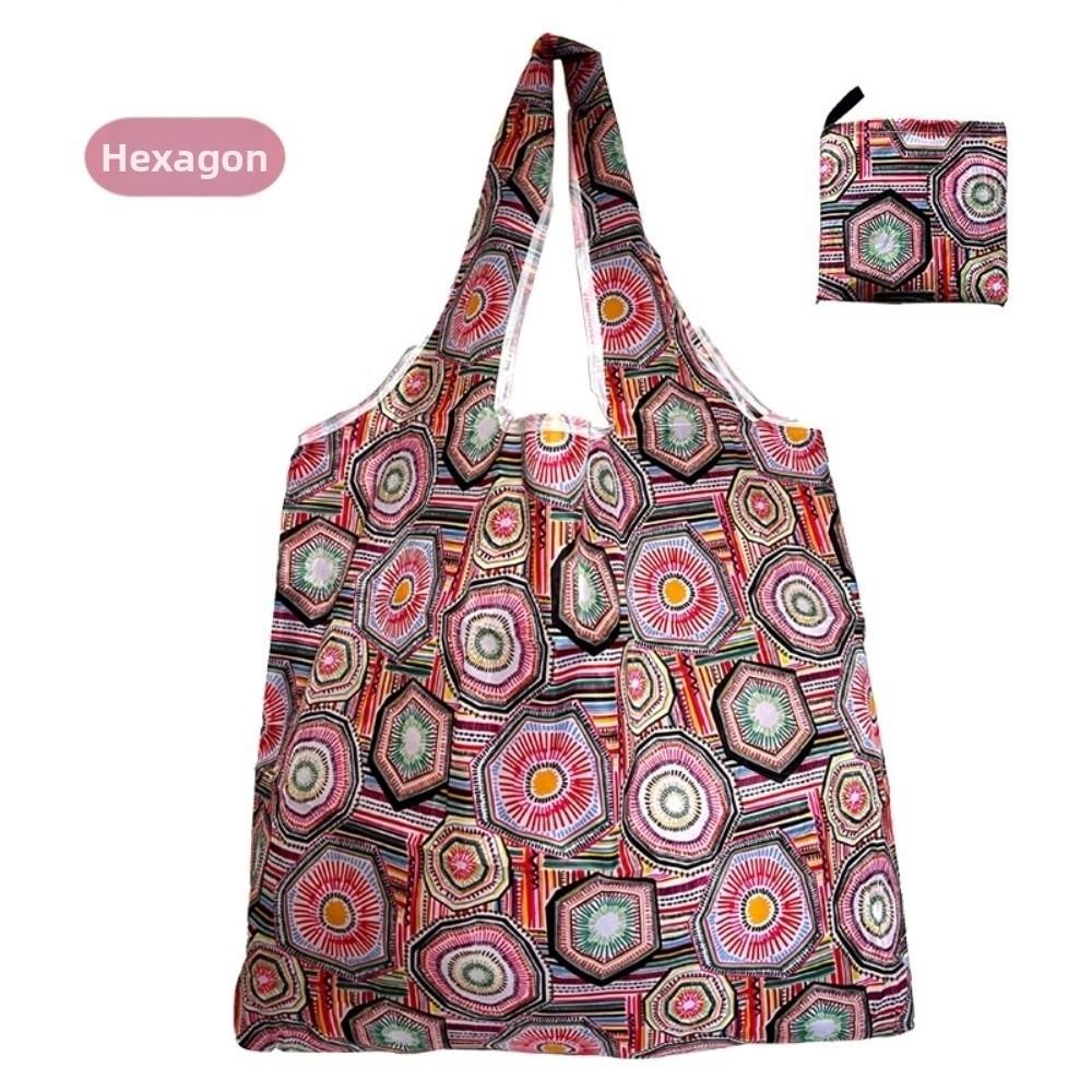 Printed Design Folding Shopping Bag Large Size Foldable Grocery Bag for Storage