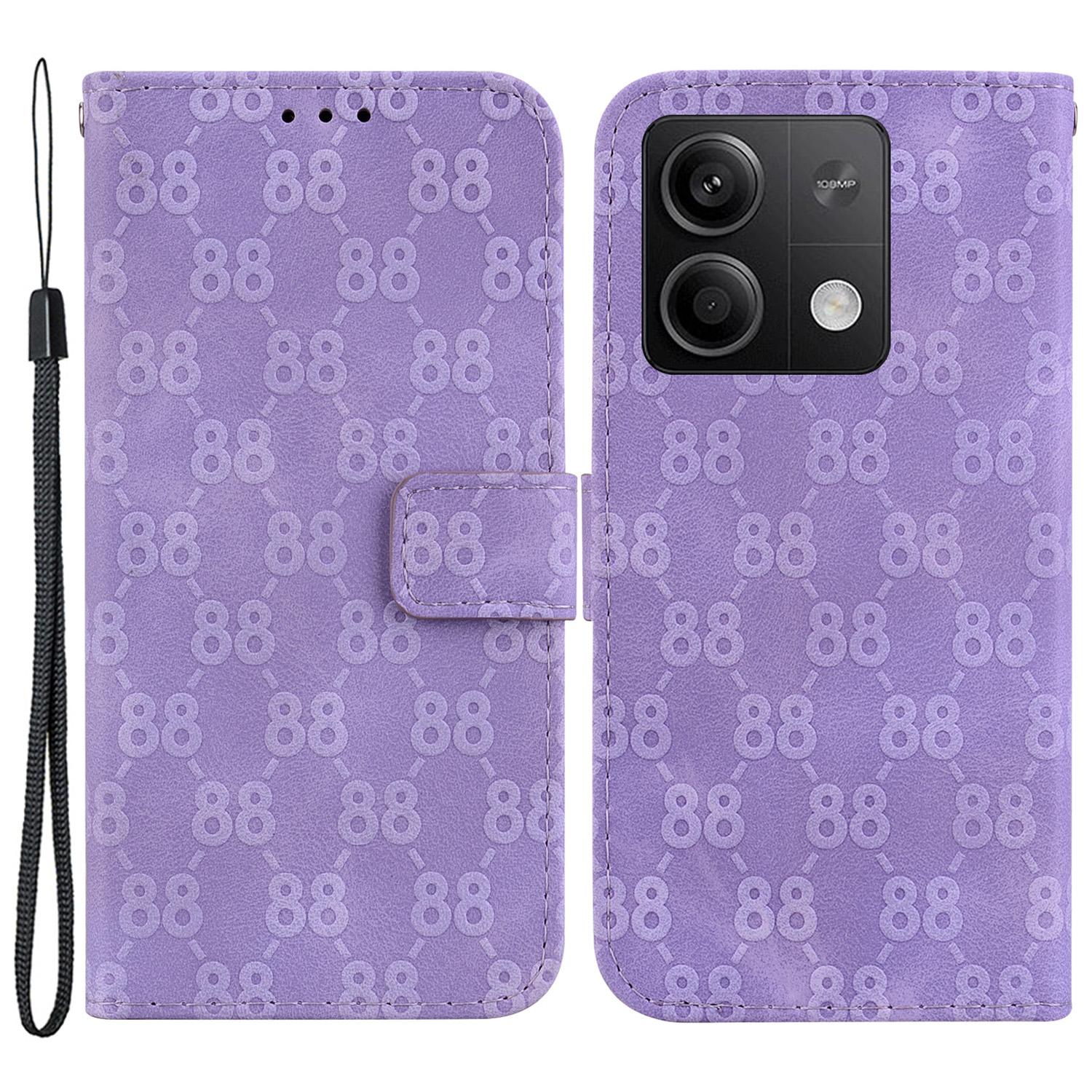 

For Xiaomi Redmi Note 13 5G/Note 13 5G (China) Leather Case Double 8-Shape Phone Cover Purple