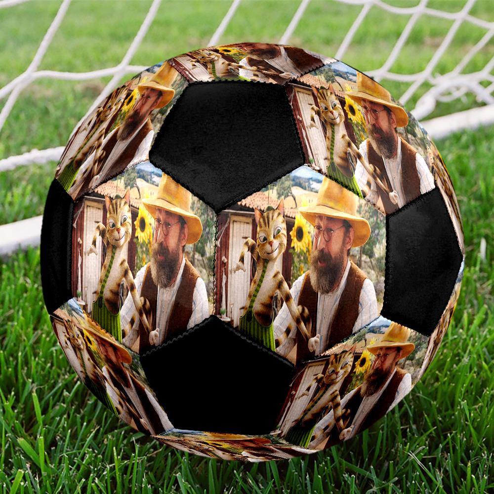 Pettson and Findus Theme Size 5 Soccer Ball, Suitable for Both Indoor and Outdoor Matches, a Gift Suitable for Everyone.