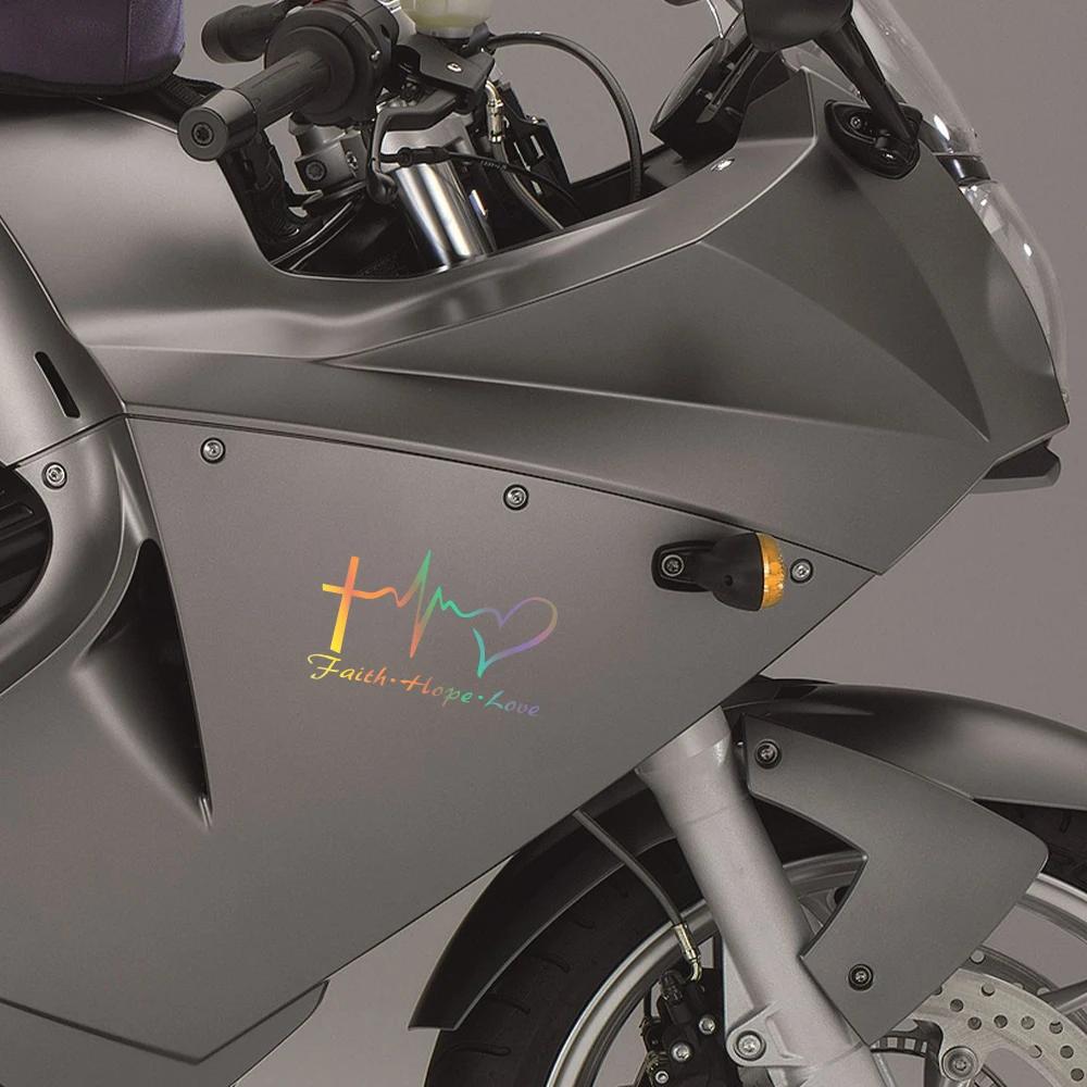 Víra Naděje Láska Samolepka na Auto Srdce Kříž Ježíše Tep Srdce Vinylové Obtisky pro Nákladní Auta Dodávky Okno Motocykl Vozidlo Kreativní Dekor