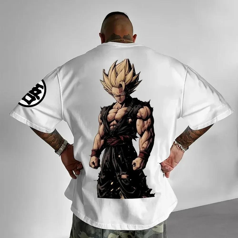 2026 New Summer Dragon Ball Goku Cotton Back Print Vintage Oversized Casual Unisex TShirt for DBZ Fans Loose Streetwear Y2k