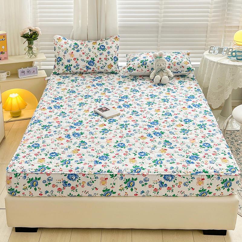 Copriletto Bonenjoy Stile Floreale Copriletto Morbida Biancheria da Letto Adulti Bambini Lenzuolo con Elastico fundas de colchón(Nessuna federa)