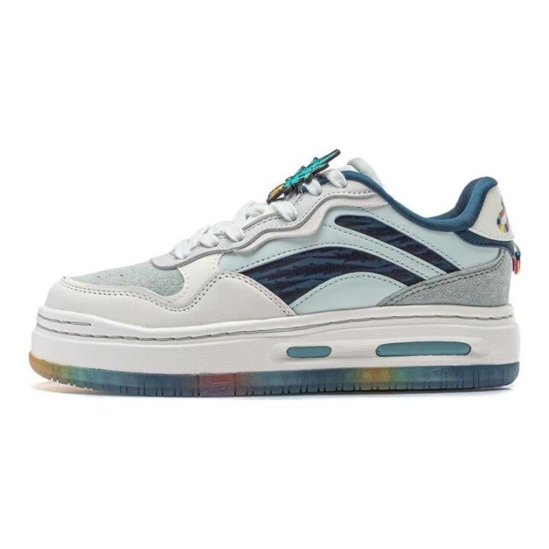 Li Ning Future C1 Skateboard Shoes Women's Low Top Green White Blue AGCT270-1