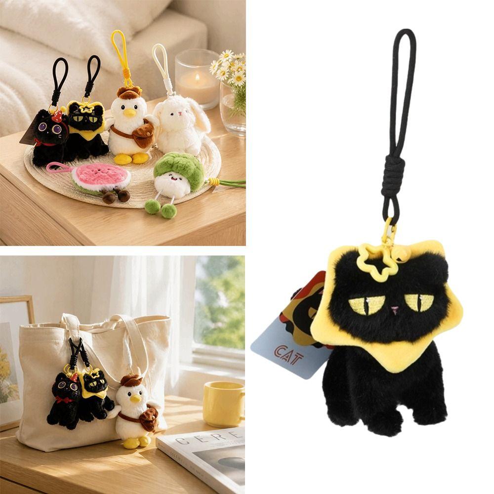 Cute Cat Stuffed Kitten Doll Soft Stuffed Cat Ornament Kitten Toy Plush Keychain Bag Charm