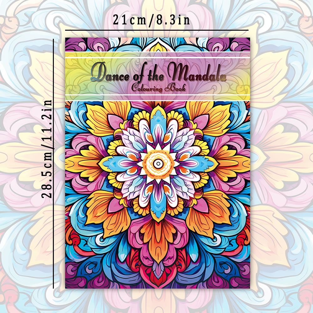 

1 шт., Книжка-раскраска Мандала, Книжка-раскраска для подростков, 30 различных узоров, Плотная бумага 100 г/м², Снятие стресса, Подарок на день рождения