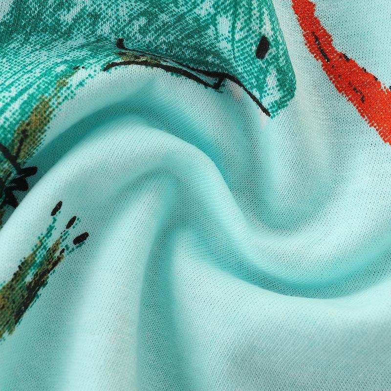 Stylové dětské letní nové chlapecké tričko Pletené bavlněné tričko kreslený dinosaurus s krátkým rukávem