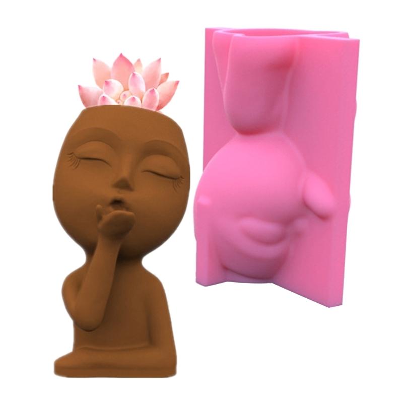 Succulents Flower Pot Resin Silicone Mold Suitable for Diy Garden Concrete Flower Pot Candle Holder Crafts Home Decor