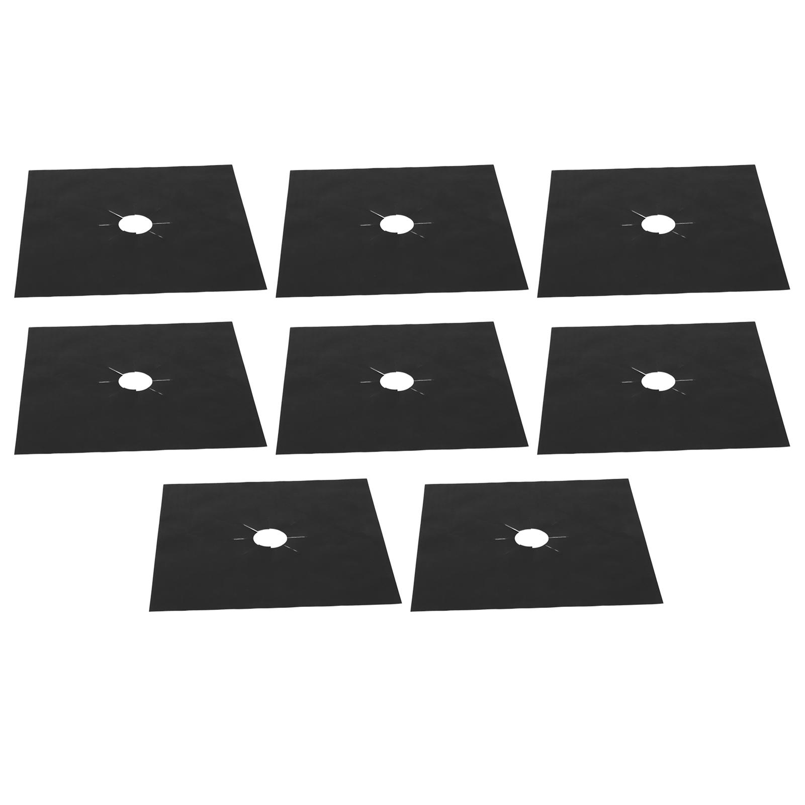 

Gas Stove Pad Stovetop Protector Reusable Gas Cooker Cleaning Mat Cookware AccessoryBlack 8Pcs