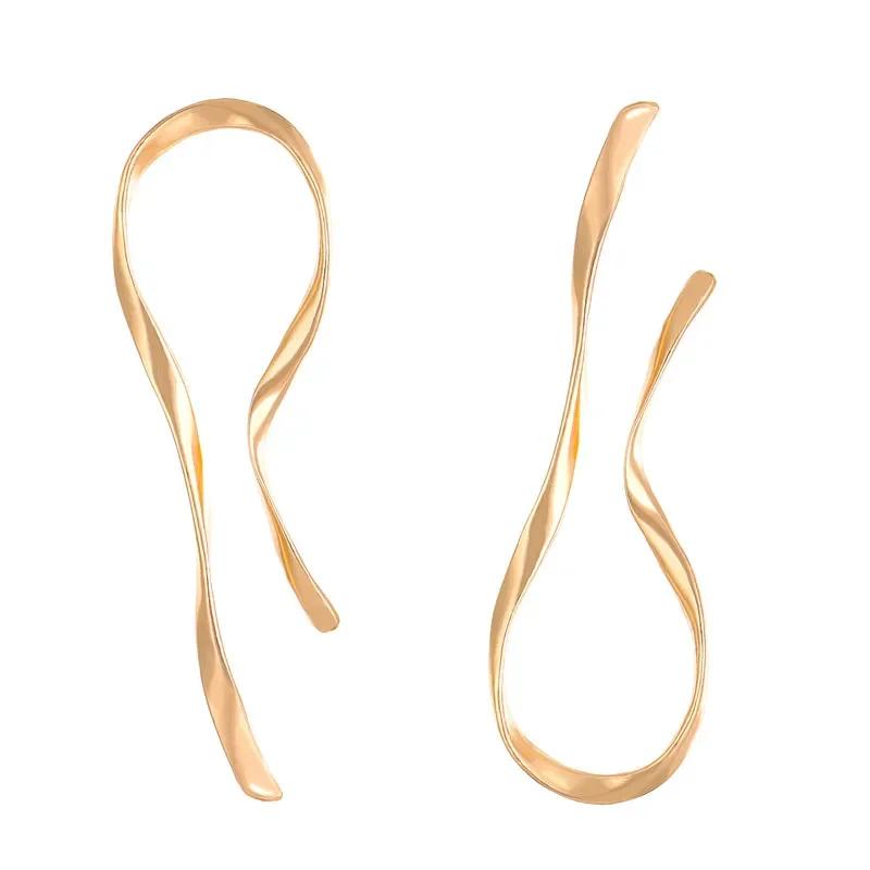 Brincos Grandes Irregulares Exagerados Pendentes para Mulheres Minimalistas Assimétricos Torcidos Acessórios Personalizados Joias da Moda