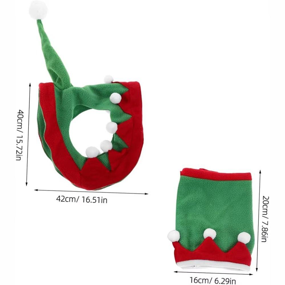 Party Theme Horse Dress Up Set Santa Style Holiday Cap High Quality Horse Santa Hat  Holiday Event