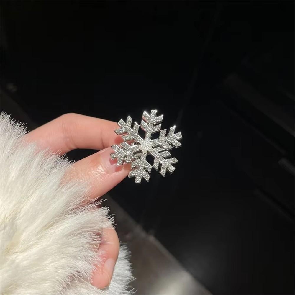 Sliver Hair Barrettes Pearl Hairpins Fashion Snowflake Hair Clip  Christmas Hair Accessories