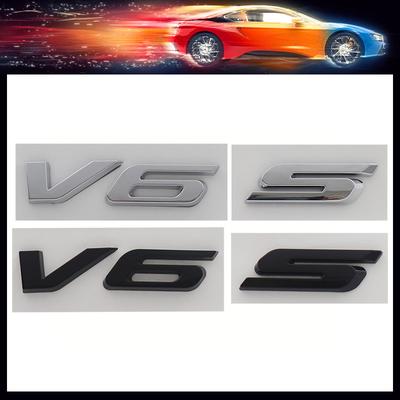 Naklejka 3D Premium ABS Litera V6 S Odznaka na Tylny Zderzak Samochodu Emblemat na Tylną Klapę Akcesoria Dekoracja Zewnętrzna