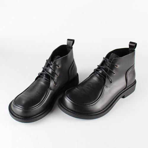 

Модные женские сапоги из коровьей кожи Коричневые женские ботильоны из кожи 41 чёрный