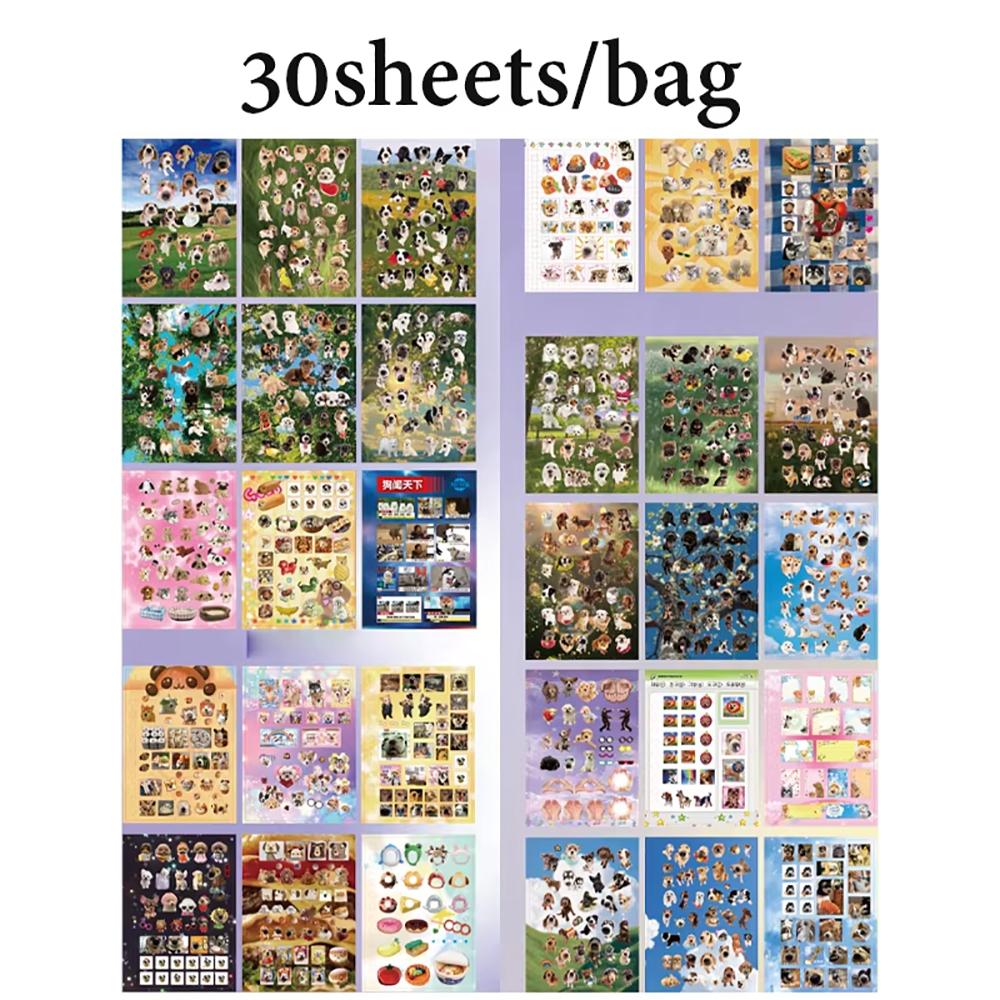 

30pcs/bag Cute Pet Battle Cut-Out Coil Sticker Book DIY Handbook Calendar Greeting Cards Diary Notebook Album Material Stickers