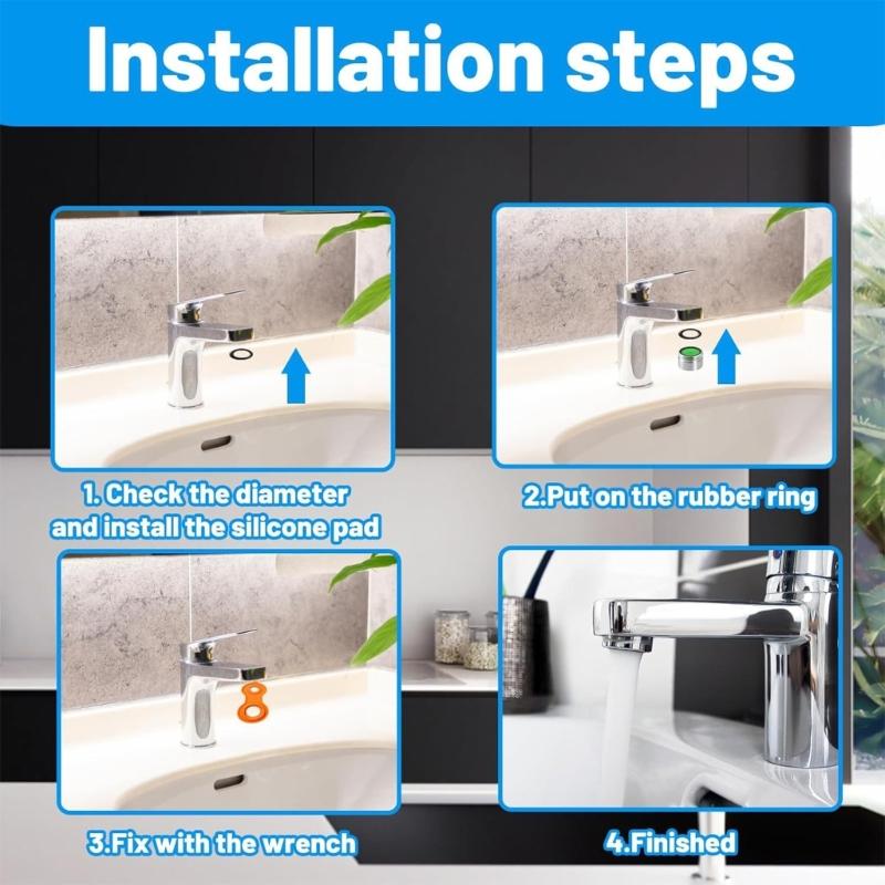 24mm Faucet Aerator with Washer and Wrench Water Saving Flows Restrictors Tap Bubblers for Bathroom or Kitchen Sink