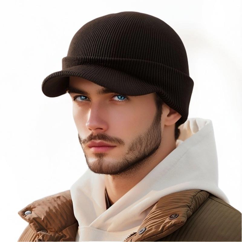 Winter new men's knitted hat thickened ski warm face protection wool hat one-piece mask cap