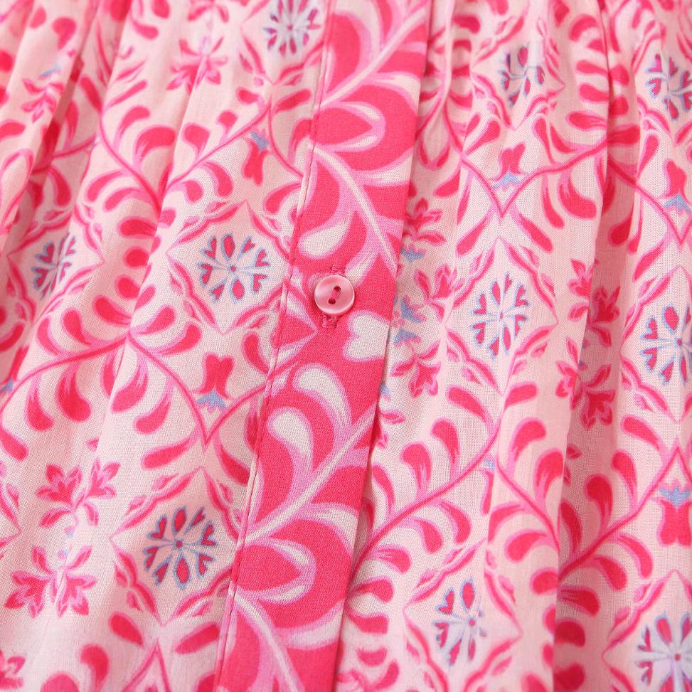 Spring 2025 Women's European American Style Fashion Loose Print Midi Dress