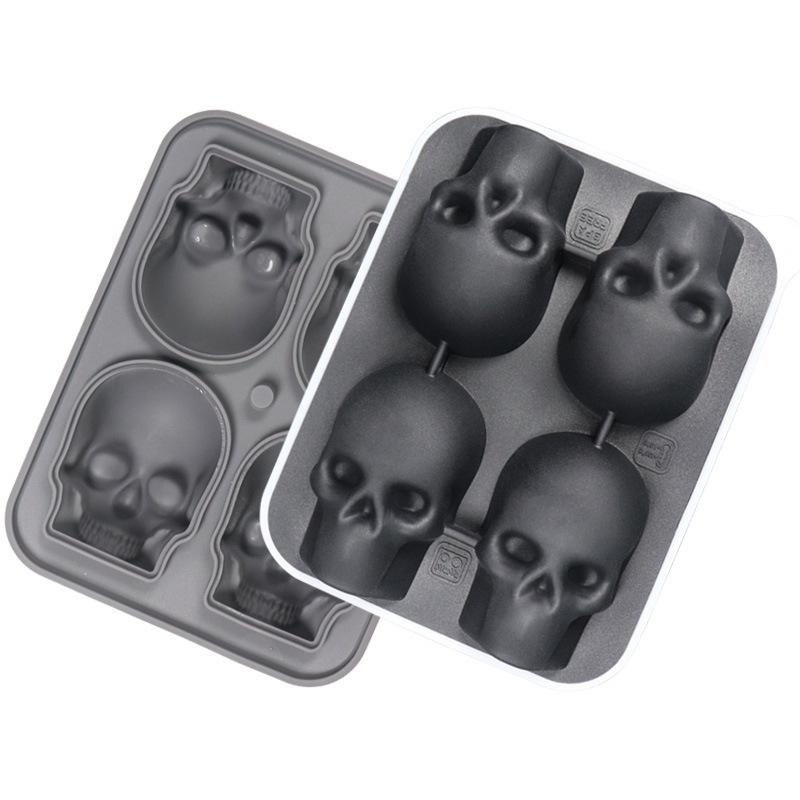 Halloween Skull Silicone Ice Tray for Whiskey & Cocktails