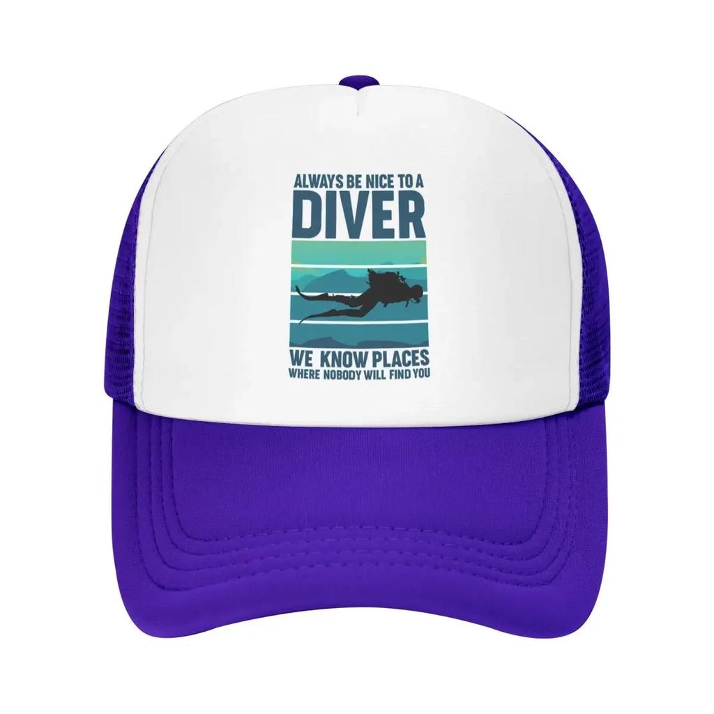 Individuelle Tauch-Trucker-Kappe Damen Unisex Verstellbar Erwachsene Tauch-Taucher Zitate Baseballkappe Outdoor Papa-Kappe