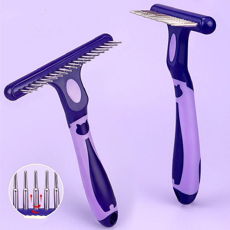 Dog Comb Rake Brush Massage Hair Remover Pet Grooming Hair Knot Cleaning Cat Brushes Interactive Self Play Toy For Small Medium Large Dogs