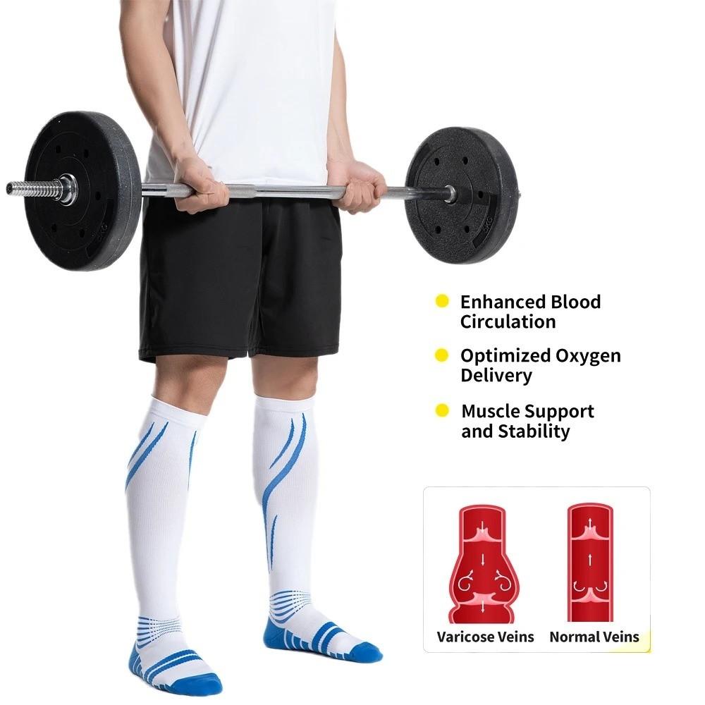 1 Pair Comfortable Fitness Long Leg Socks Knee High Cycling Calf Socks  for Men and Women