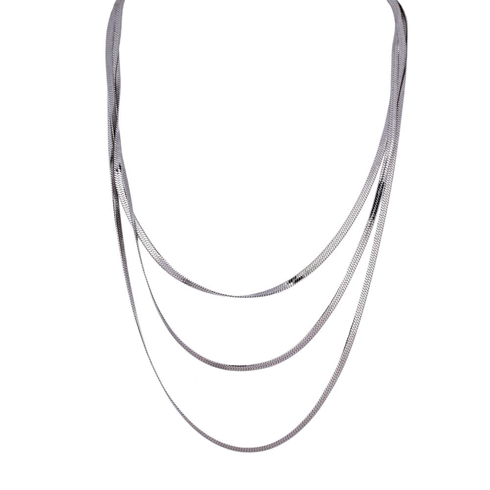 

Yhpup Stainless Steel Snake Chain Stacked Necklaces Jewelry High Quality 18 K Metal Geometric Choker Necklace Anniversary Gift