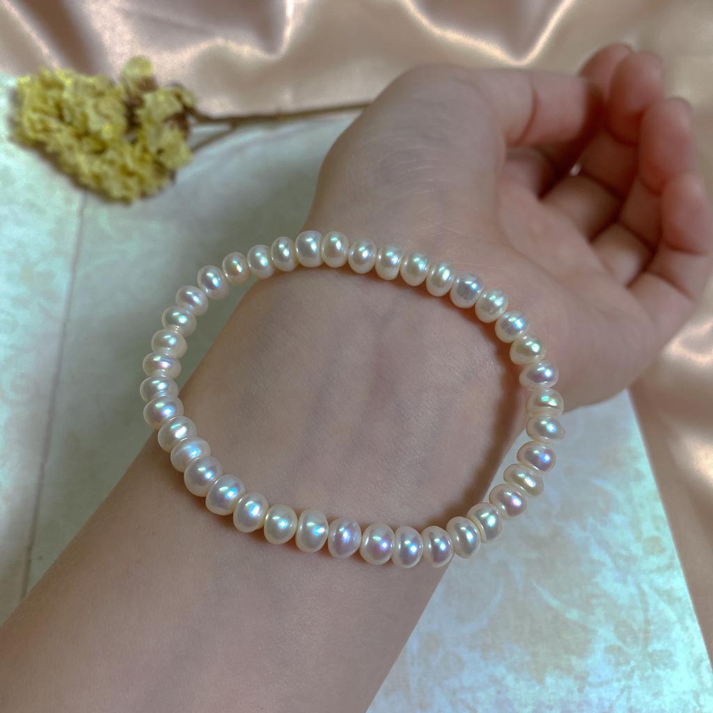 Feedback Natural Baroque Freshwater Pearl Bracelet Women's Elastic Line Elastic String Rope Bracelet Simple Versatile Wholesale