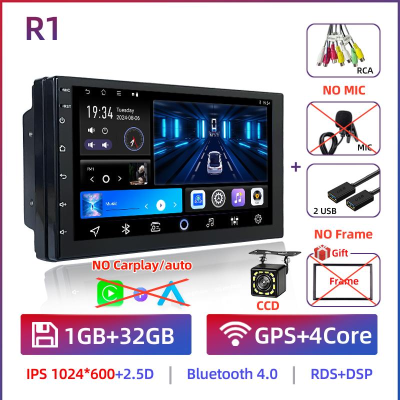 Android 12 2Din Car Radio Multimedia Video Player Universal Auto Stereo GPS MAP For Volkswagen Nissan Hyundai Toyota CR-V Kia