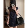 Thin Polo Collar Small Fly Sleeve Knitted Tencel Short Sleeve Women's Summer Button Design Bottoming Top High-end T-shirt