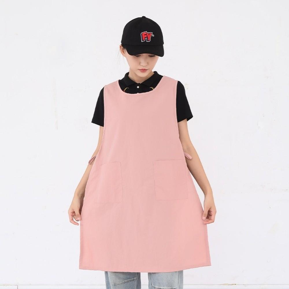 Japanischer Stil Langes Weste Einfarbige Küchenschürze Mode Nagelstudio Schönheitschürze Unisex