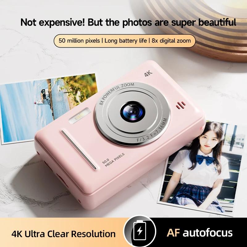 5000W Pixel Digital Camera 4K HD Retro CCD Portable Card Camera Entry-level Dual Camera Flash 50 Million Pixels Auto Focus