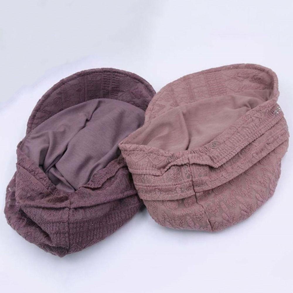 Hollow Out Flower Beanie Cap Breathable Headscarf Wrap Women Baseball Cap Casual Embroidery Turban Beanies Hat Autumn Summer