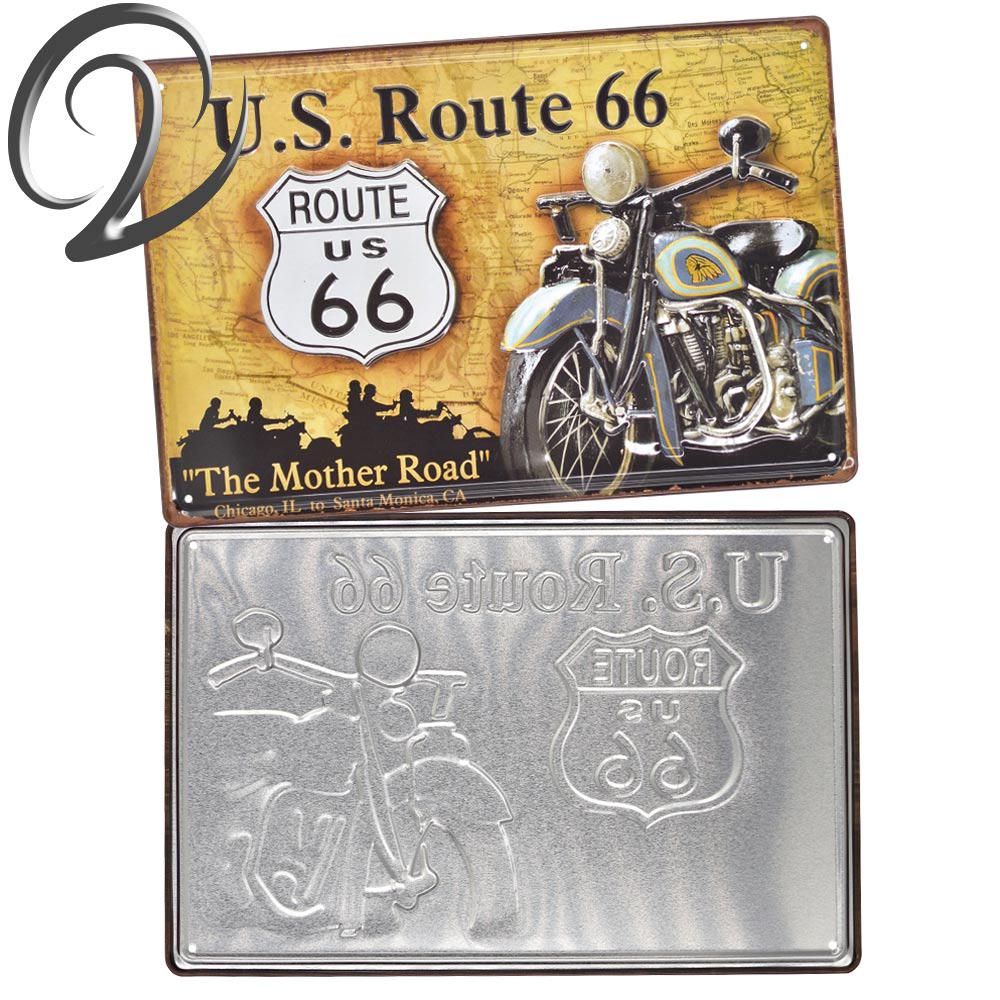 Buy Motorcycle Route 66 Tin Sign Retro Sign Iron Sign Painting Bar Pub ...