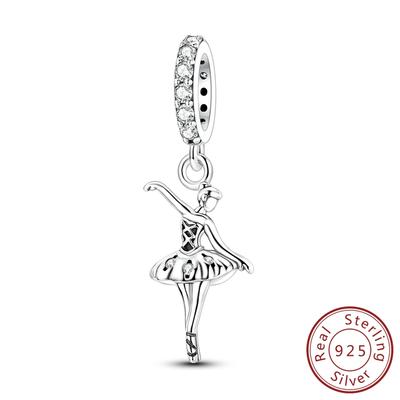 Copper Elegant Ballerina Pendant Charm Bead Charms Jewellery Compatible With Authentic Bracelets Ideal For Women Do It Yourself Gift