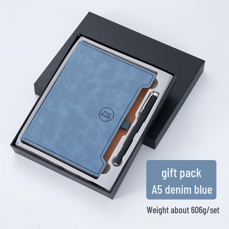 A5 Hardcover Notebook with Pen Loop, 2025 Diary, B5 Notebook, and A6 Pocket Notebook - High-Value Business Set