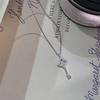 S925 Sterling Silver Sparkling Diamond Key Necklace - Women's Niche Design Clavicle Chain