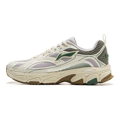 Li Ning Xiaoyao Retro Comfortable Fashion Shock Absorbing Wear Resistant Rebound Low Top Casual Running Shoes Men Sneaker Off-White Gray ARXV003-6