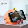 Portable USB Charging Night Light Cute Peach Light, Tap Control Squishy Bedside Lamp with Phone Holder, 2 Styles Warm Practical Desk Organizer Gadget