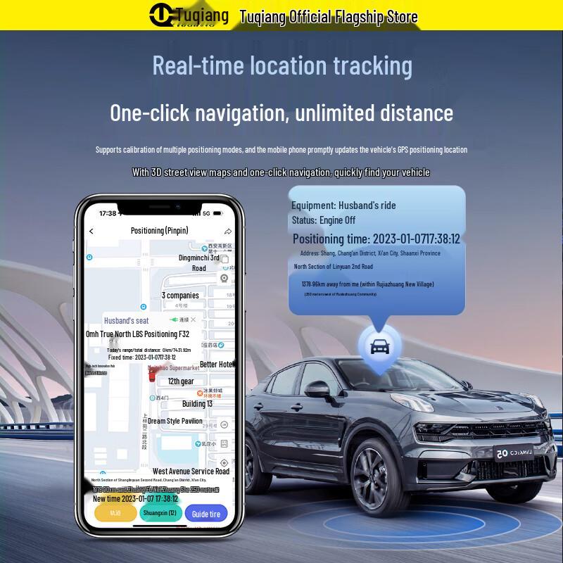 Tracker GPS Antivol Tuqiang pour Véhicules Électriques & Motos