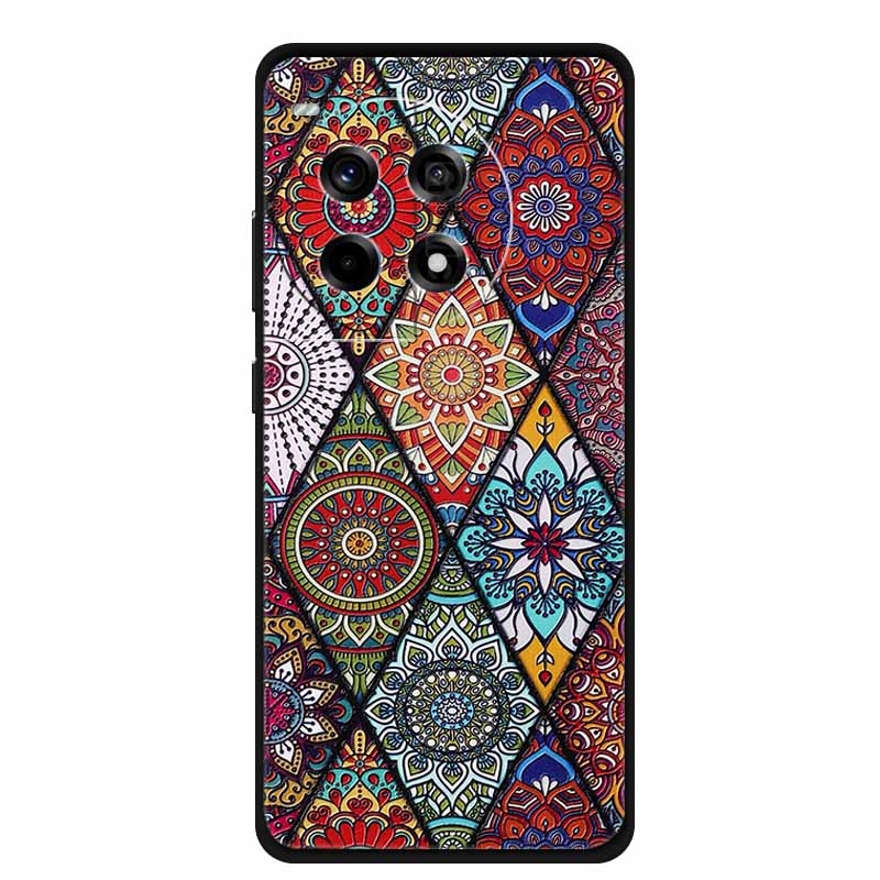 3D Relief Emboss Case For OnePlus 13 5G 11R Ace 3 2 Pro OnePlus 12R Phone Case Black Silicone Soft Back Cover Cases Funda Coque