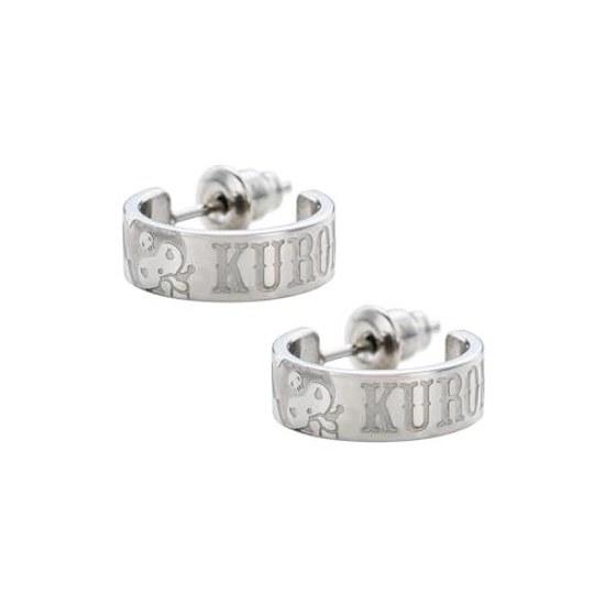 White Clover Kuromi Sanrio Characters Stainless Steel Earrings Half Hoop (2 Pieces Both Ears) SAST-P003SV