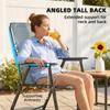 Folding Garden Chairs Set of 4, Outdoor Dining Chairs with Wide Texteline Seat, High Back and Armrests, Light Grey